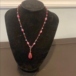 Elegant Red Beaded Necklace